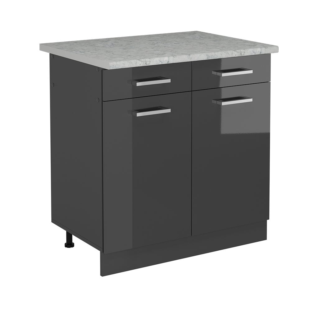 Vicco Szafka dolna do kuchni R-Line, Antracyt wysoki połysk, 80 cm BR Marmur