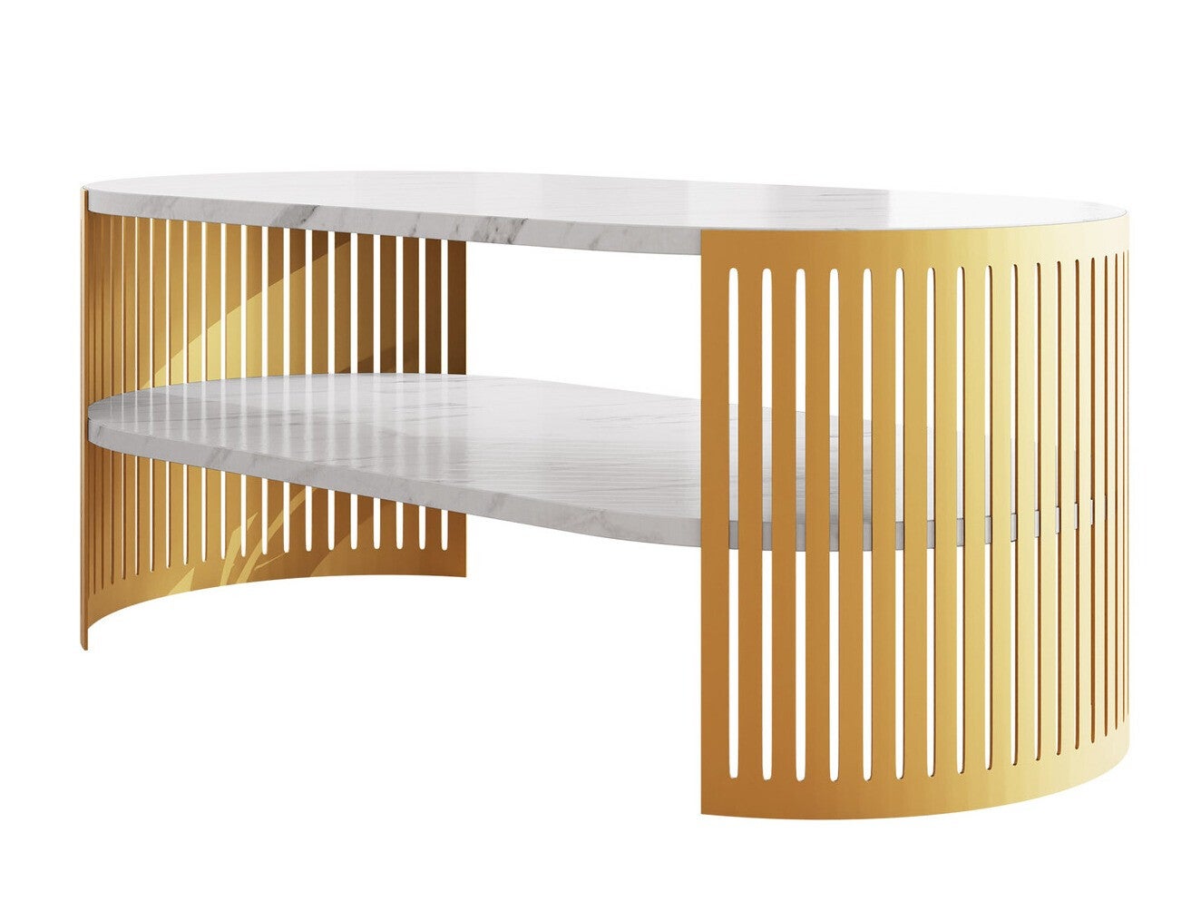 Elegante Mesa De Centro Ovalada Para Sofá, Mesa De Té