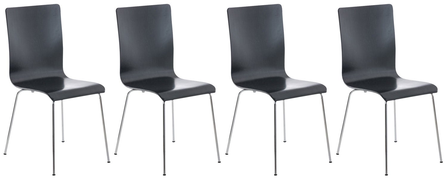 Set De 2 Chaises Pepe – Assise Bois, Piétement Métal – Dossier Haut – Neuves