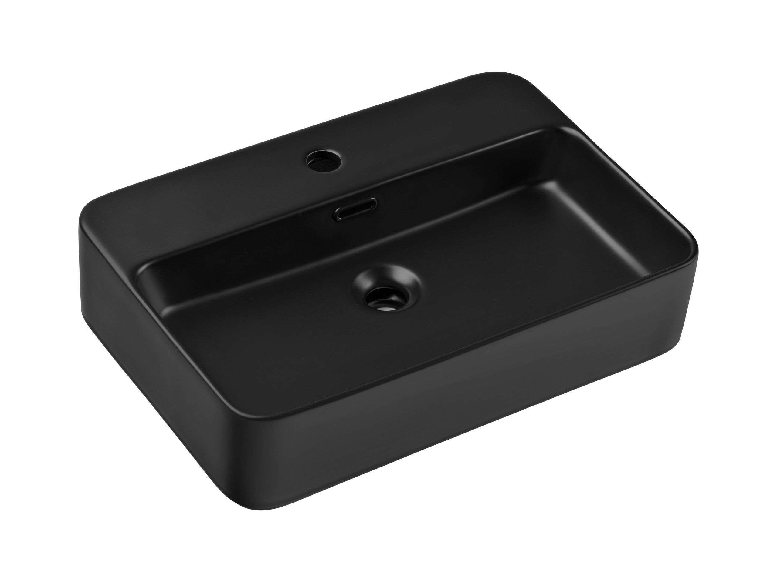 Umywalka nablatowa TRUST 2 BLACK 55 cm czarna matowa ceramika - 5