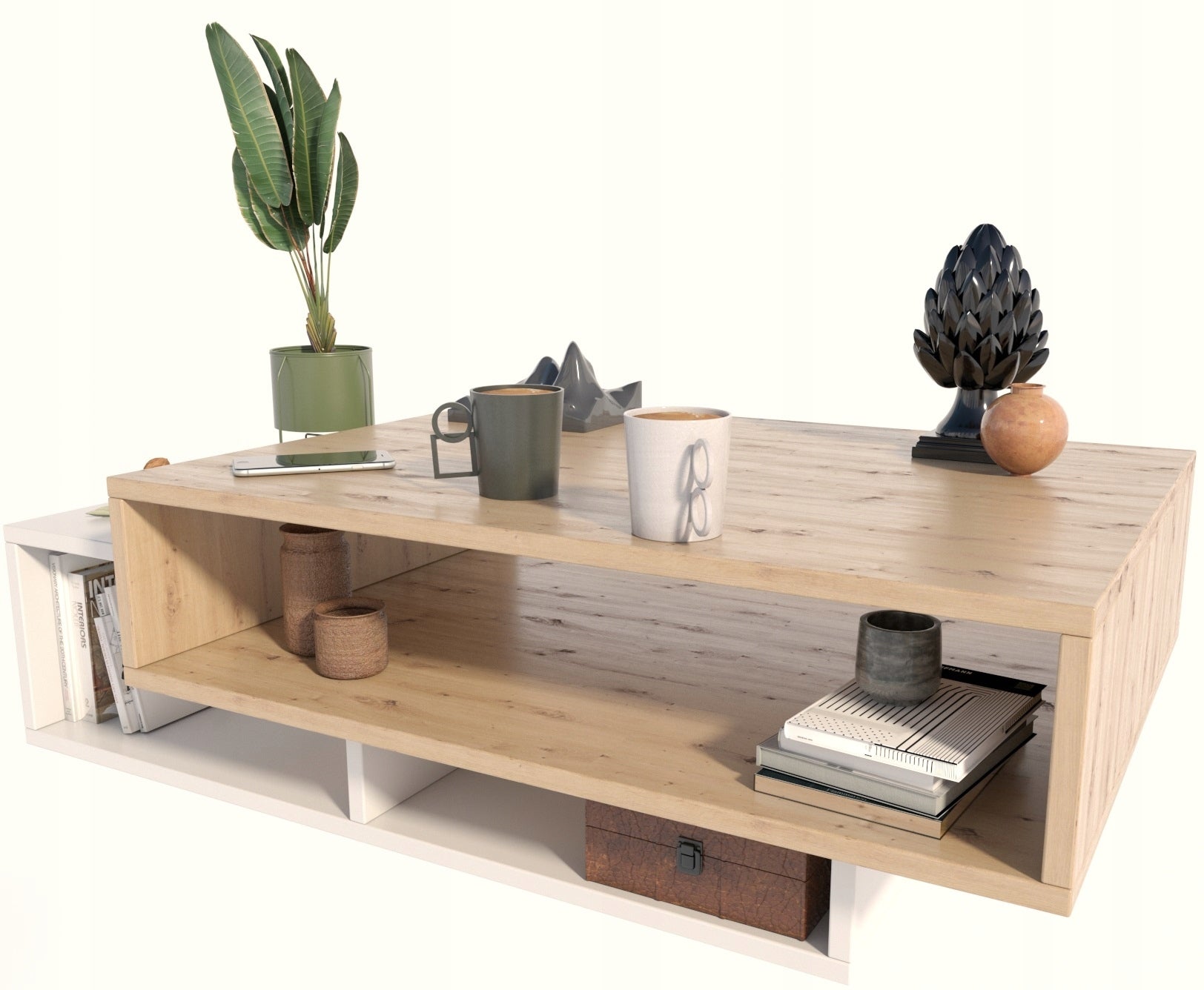 Ława stolik kawowy SARA artisan-biały loft retro - 2