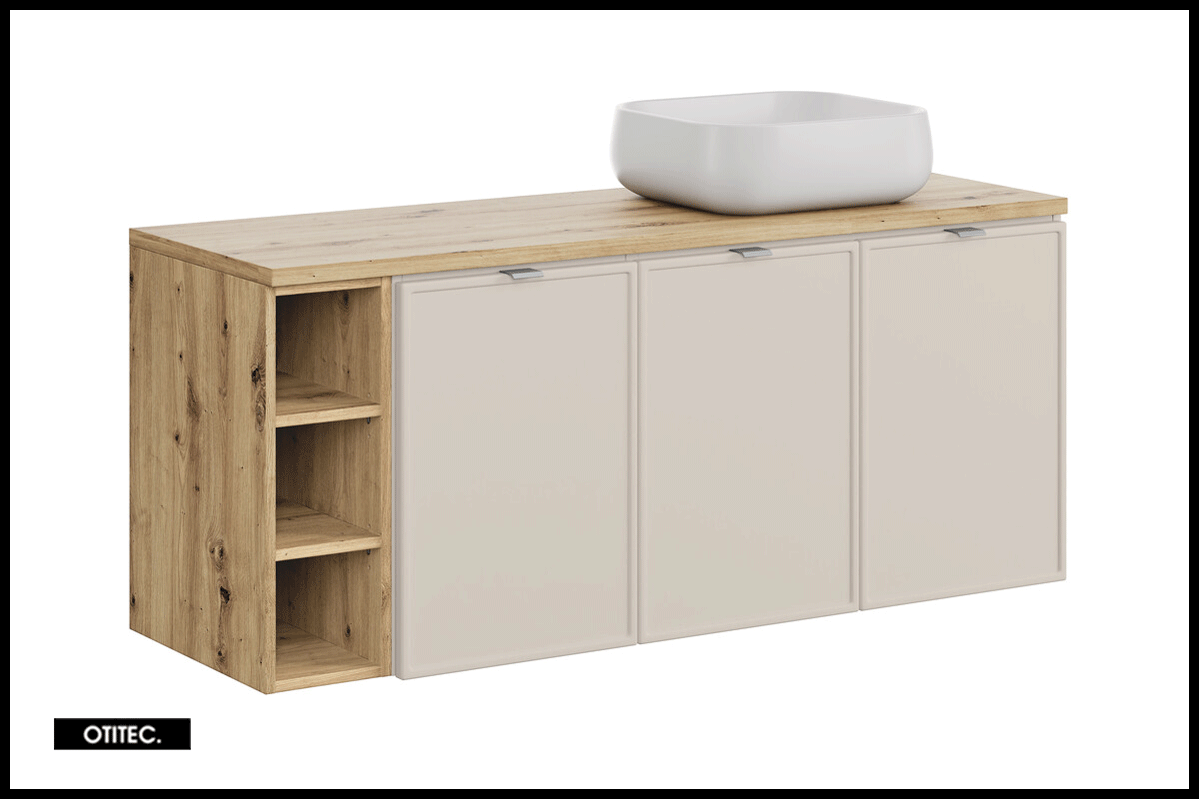 Ensemble meuble de salle de bain - 140 cm - avec plan - avec vasque à