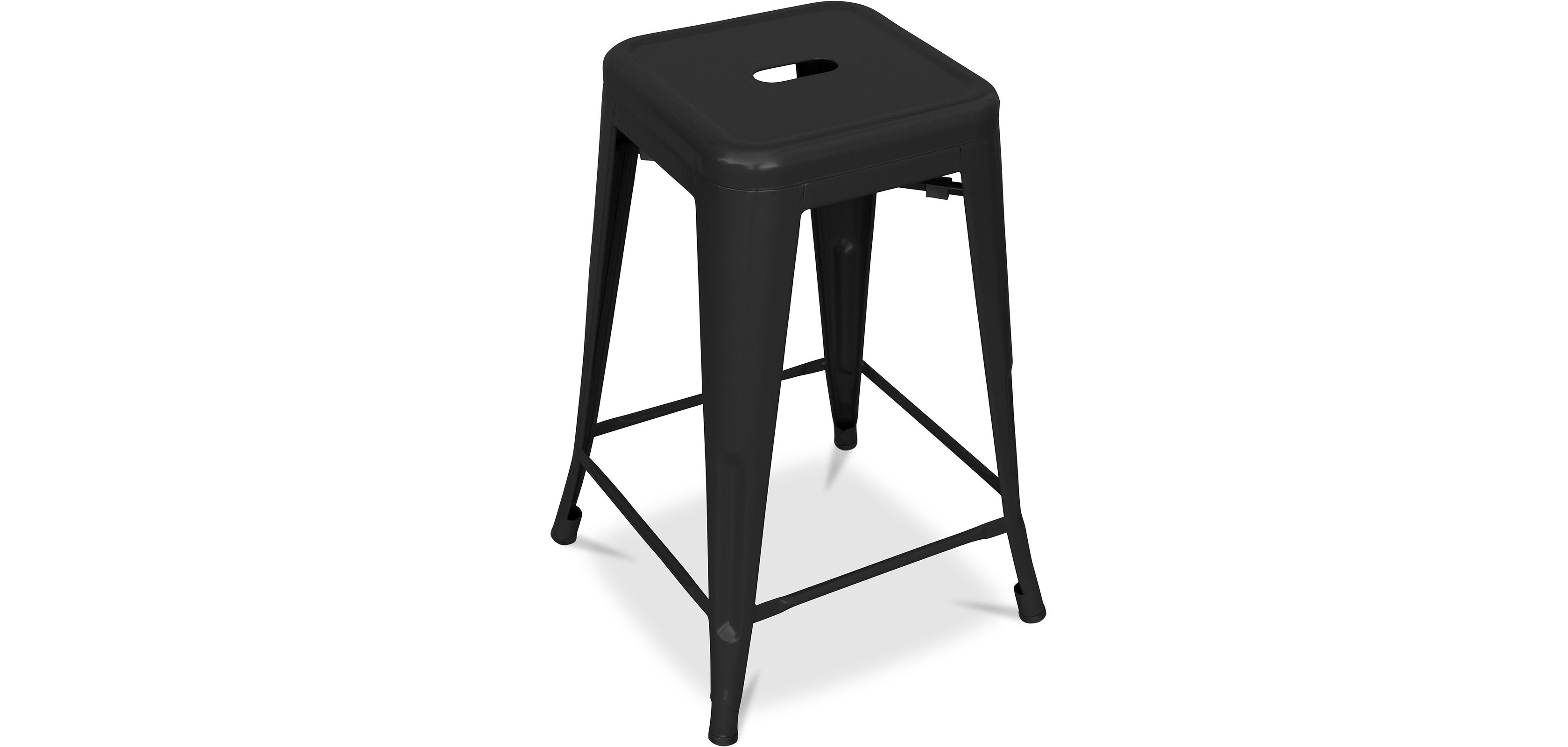 Tabouret de bar design industriel - Acier mat - 60 cm - Metalix Vert ...