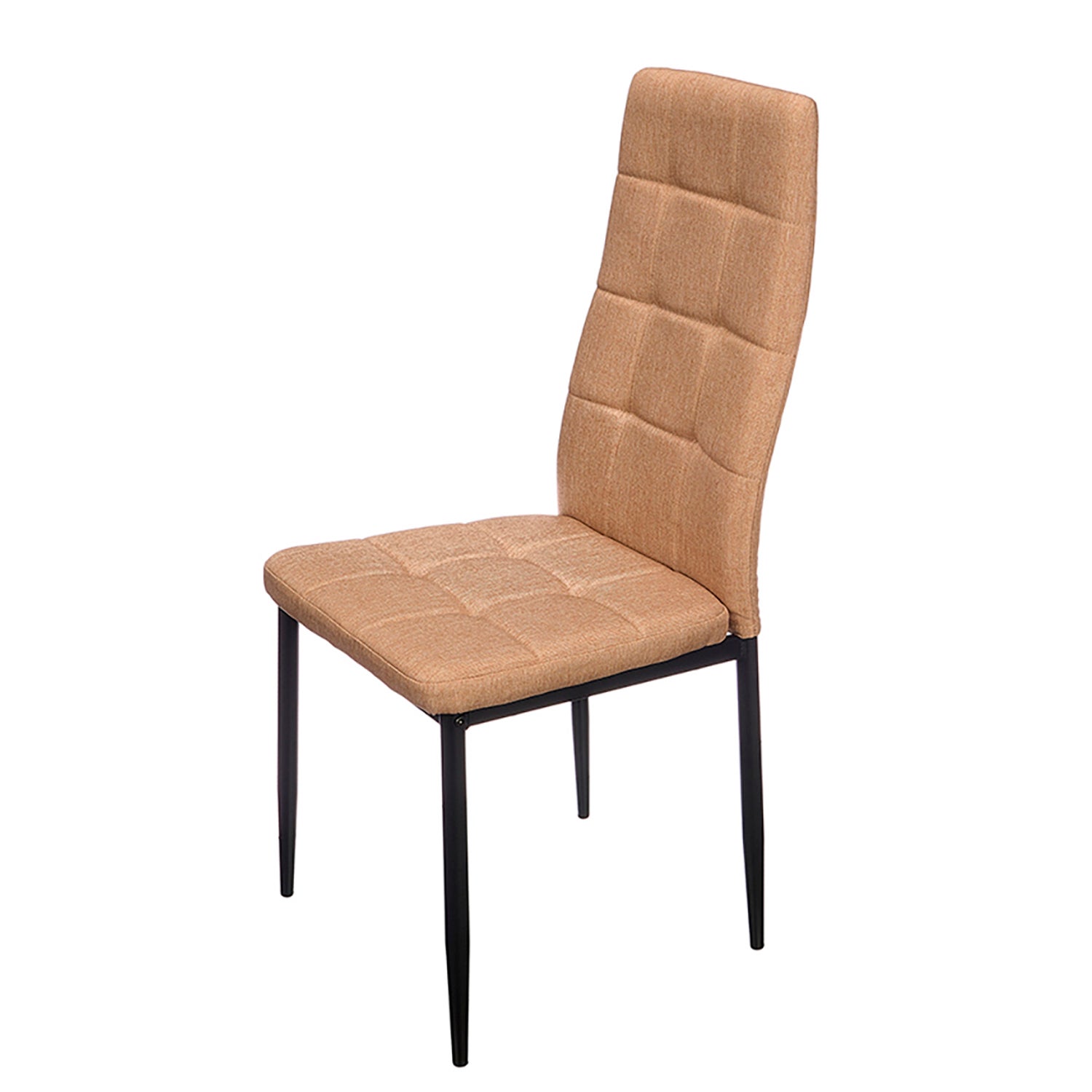 Pack 4 sillas con respaldo alto de loneta en color beige. | Leroy Merlin