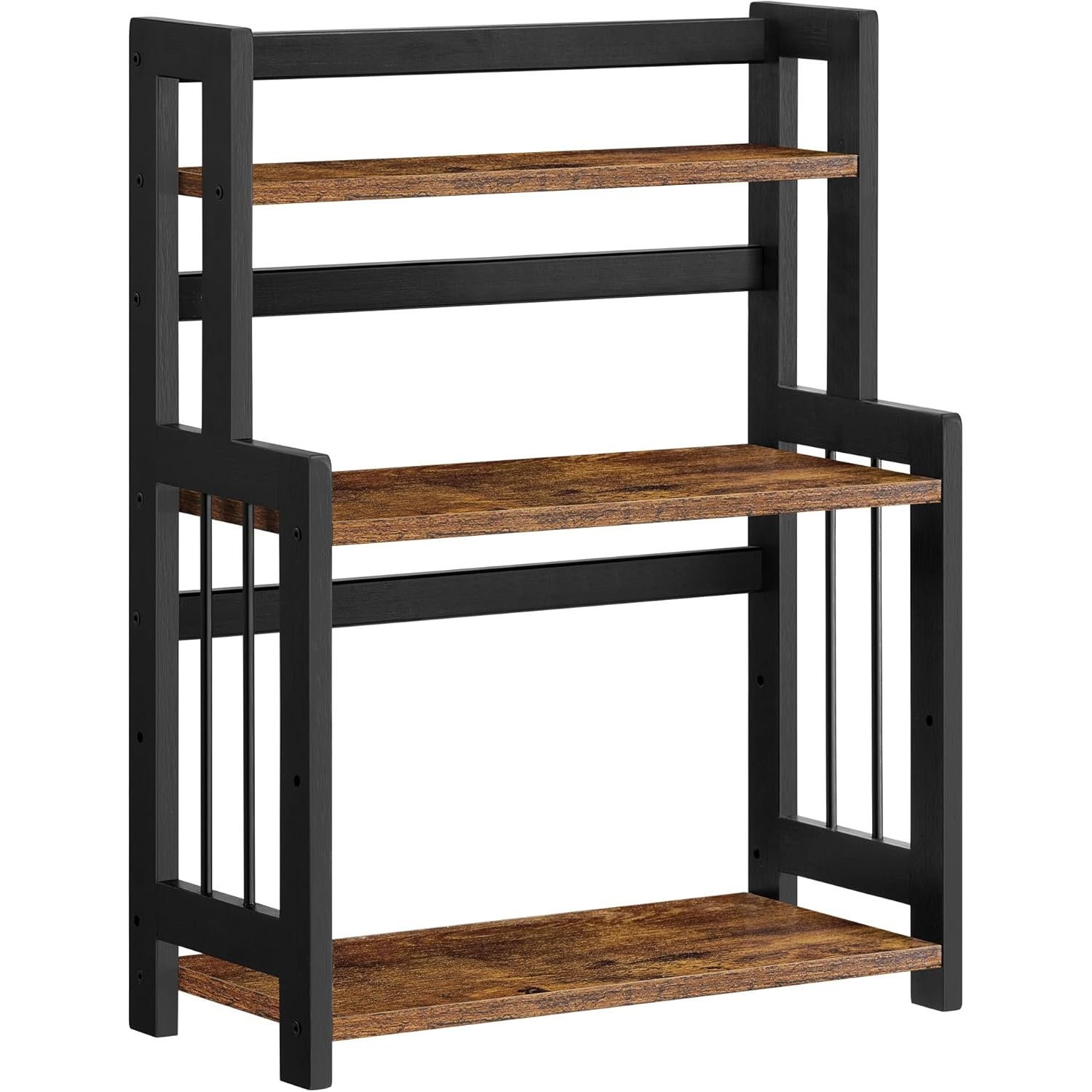 Etajera condimente 3 niveluri bambus pal bucatarie, 41x18x53 cm, organizare practica, maro rustic
