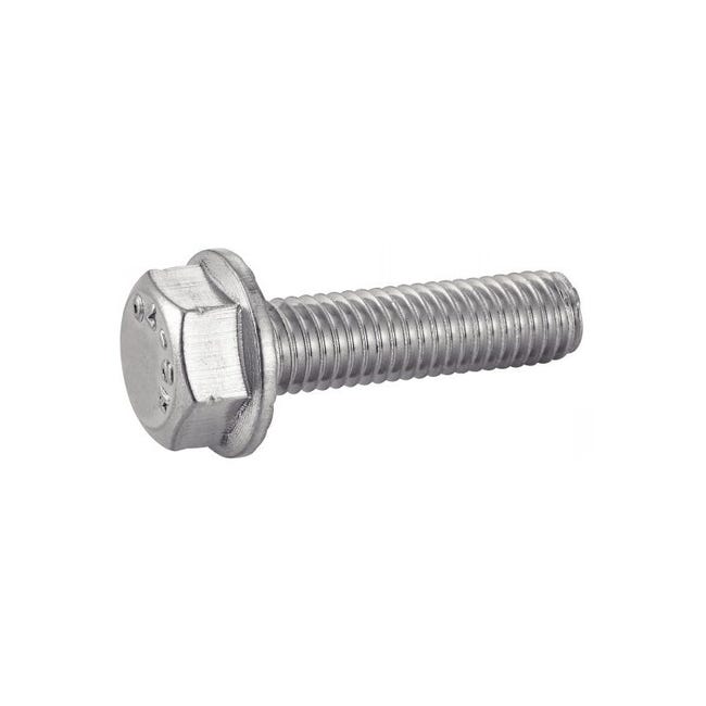 Emba5e Vis à métaux tête hexagonale à embase crantée - Inox A2 10x50 mm ...