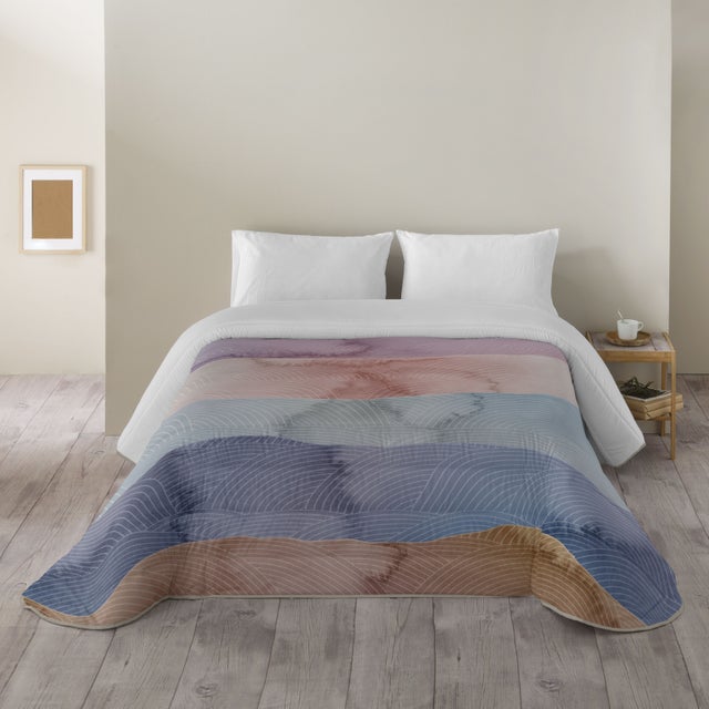 Sandal - Couette imprimée - Garnissage ultra confortable et extra doux - 300 g/m² toucher plume - Lit 90 (90x200) - Ocean Blue