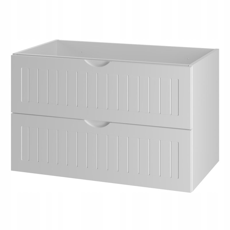 Szafka łazienkowa MONA 80 cm biała frezowany front z uchwytem