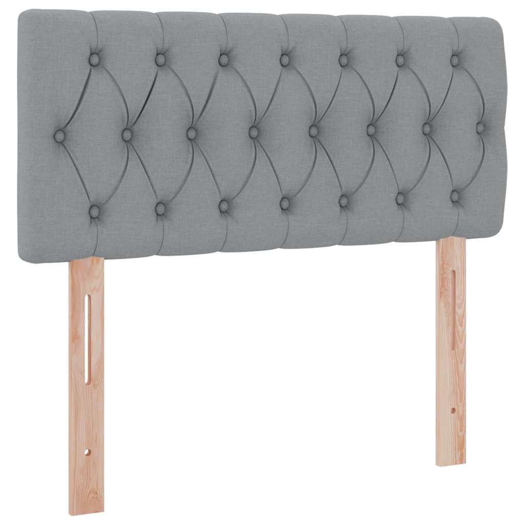 Lit avec rangement et matelas gris clair 90 x 190 cm velours - 9