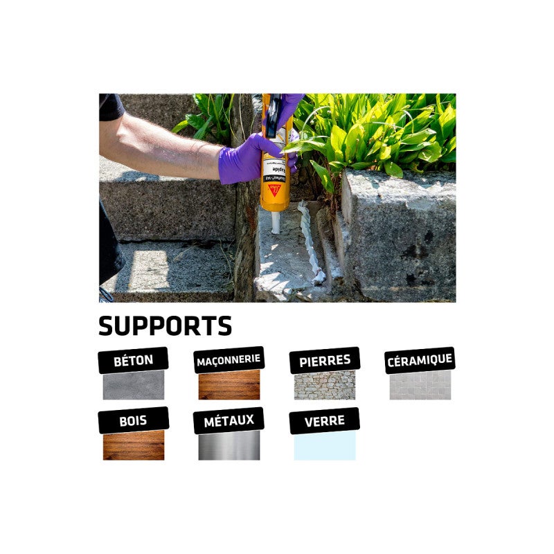 Mastic colle SIKA Sikaflex 143 Rapide - Blanc - 290ml - 639976 - 4