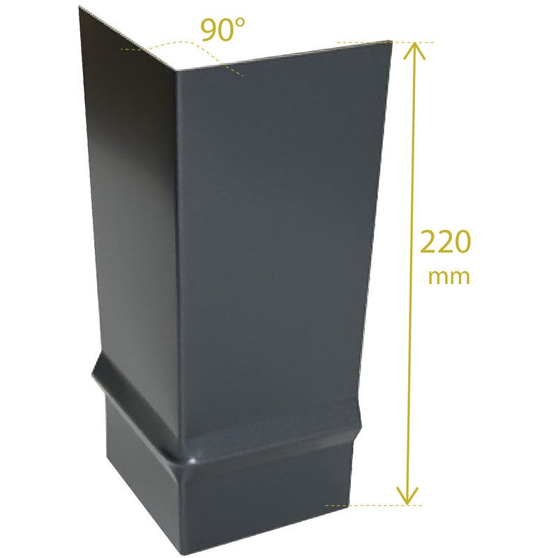 Angle 90° pour bandeau de rive gris sablé, ALUHOME - 2