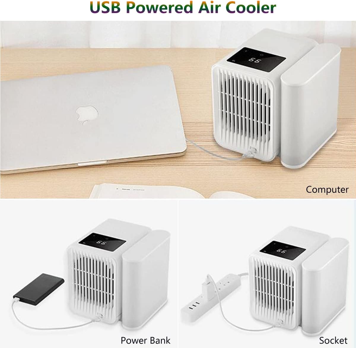 NICOLA Mini Ar Condicionado Portátil 3 em 1, Refrigerador Evaporativo, Humidificador e Purificador, Depósito 1000 ml, Ventoinha USB de Mesa - 8