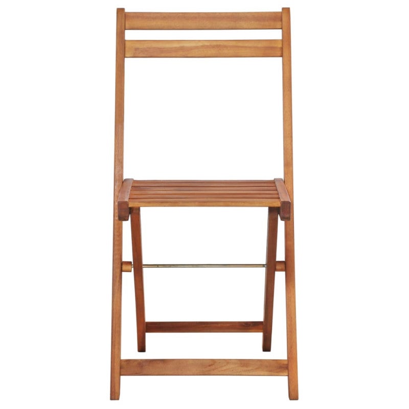 Lot de 2 Chaise de jardin pliable sans coussin vidaXL en Bois Beige - 3