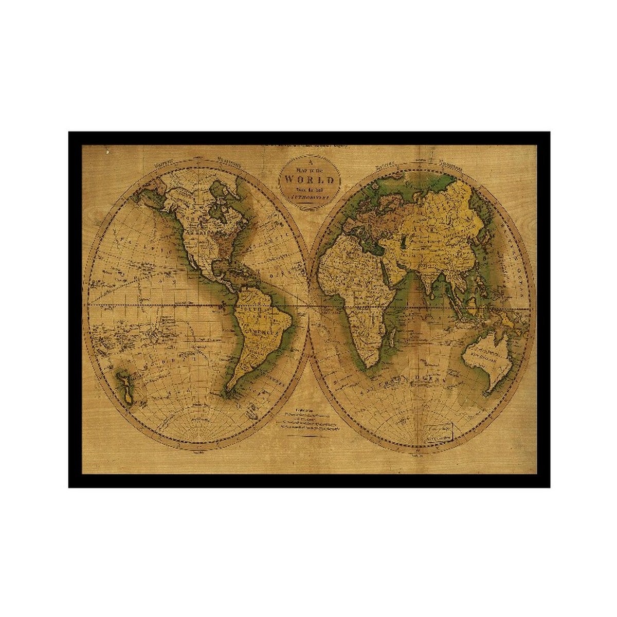 Impression Sur Toile Carte Du Monde Polyester Bois Multicouleur Epikasa Leroy Merlin