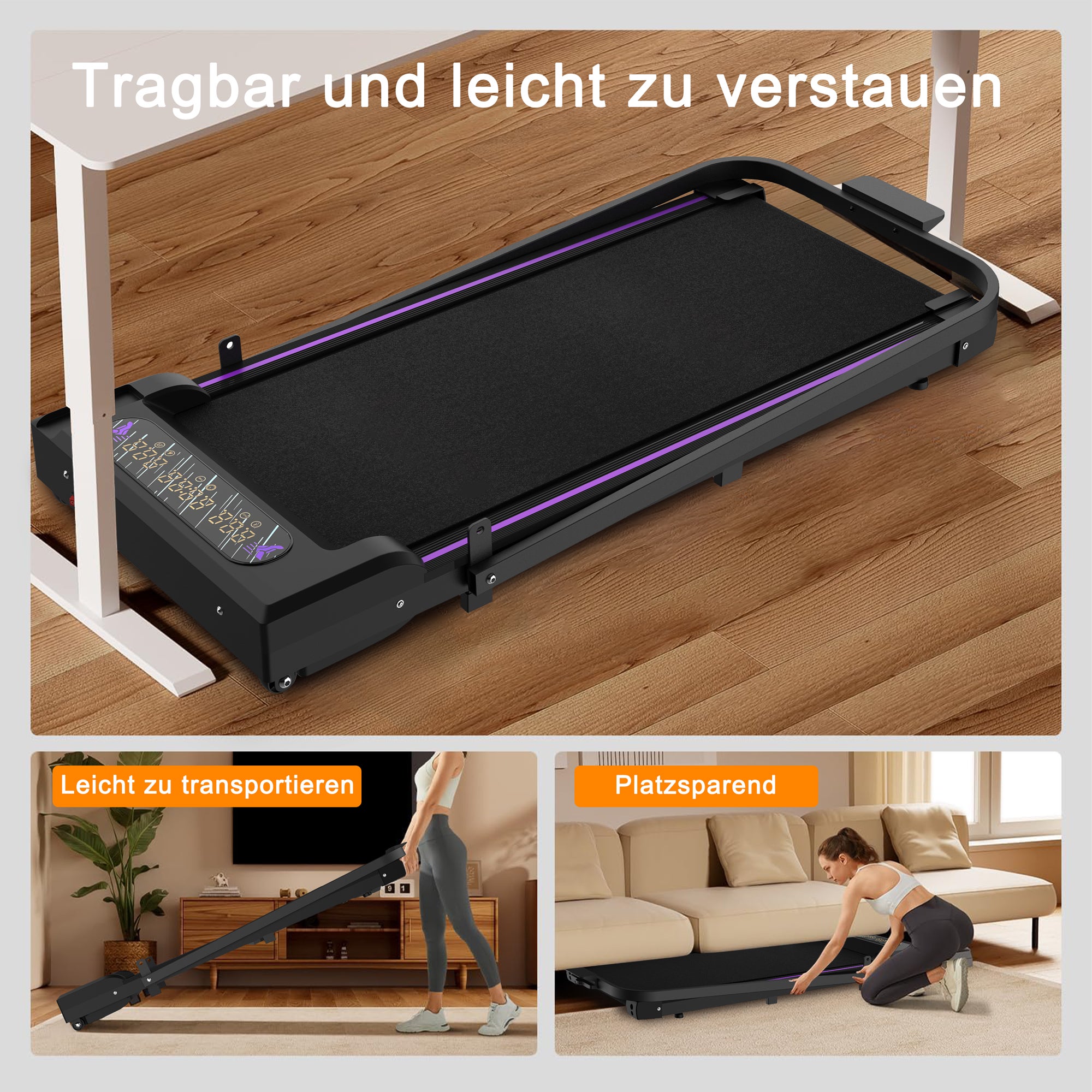 Esteira Dobrável para Casa e Escritório, Walking Pad 2,5 PS, Velocidade 1-8 km/h, Compacta e Silenciosa - 6