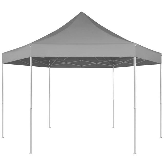 Maison Exclusive - Gazebo Pieghevole Esagonale Pop-Up Grigio 3,6x3,1 m