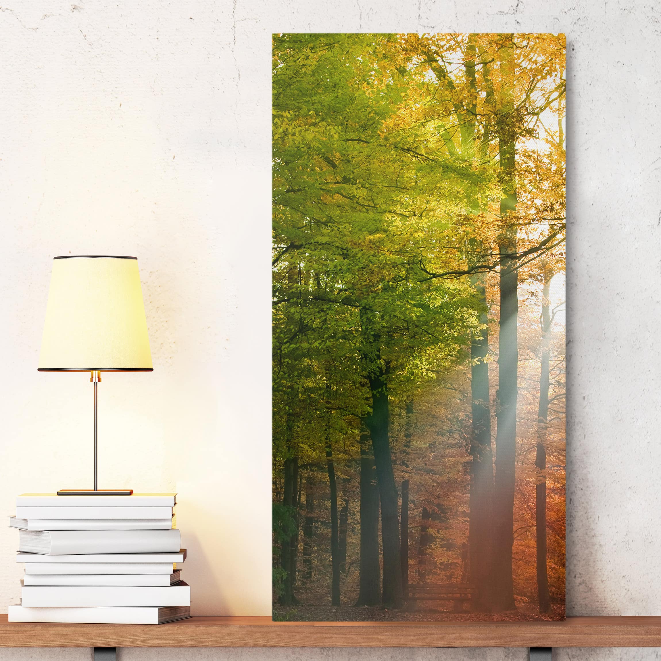 Lienzo cuadro en lienzo bastidor impresion en lienzo naranja paisaje panorama bosque 146 cocina dormitorio salón pasillo 50 x 100 cm