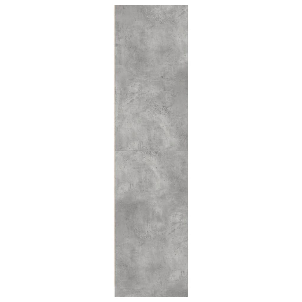 Garde-robe | Armoire de rangement gris béton 80x50x200 cm bois d'ingénierie CFW778159 - 5
