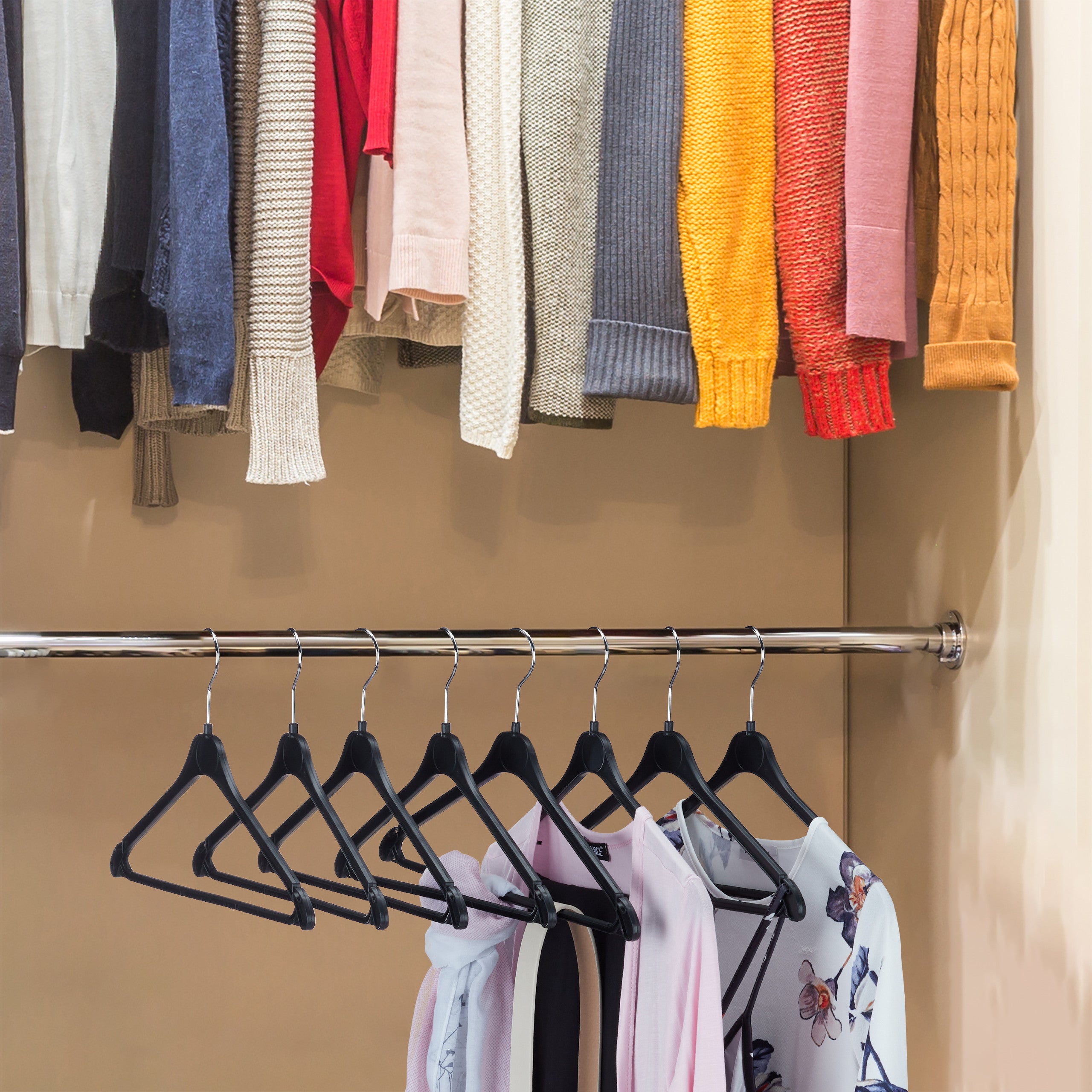 Pack 120 Perchas Ropa con Gancho Giratorio, Plástico, Colgadores