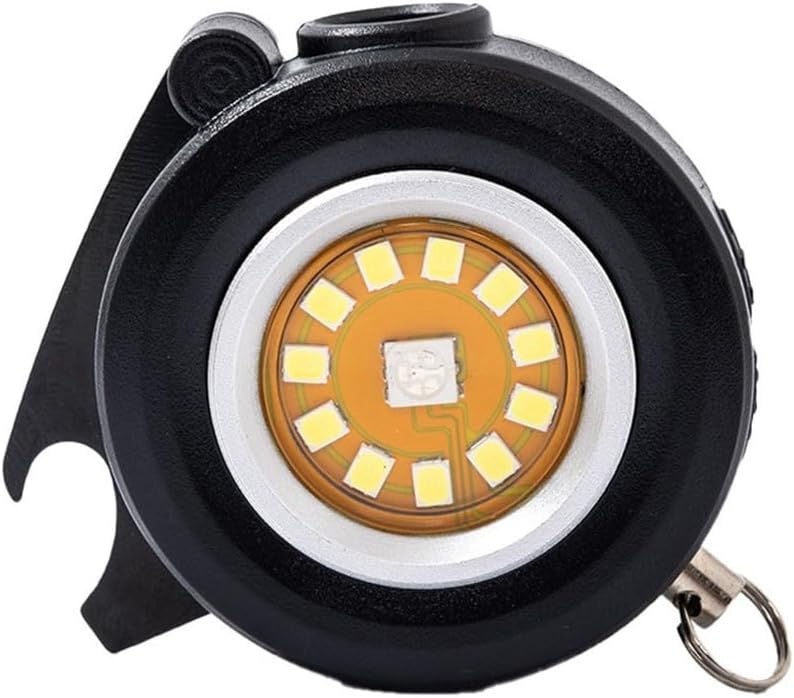 Mini latarka LED ładowalna, breloczek z podstawą magnetyczną, obrotowy uchwyt, otwieracz do butelek, do campingu i pieszych wędrówek (czarna)
