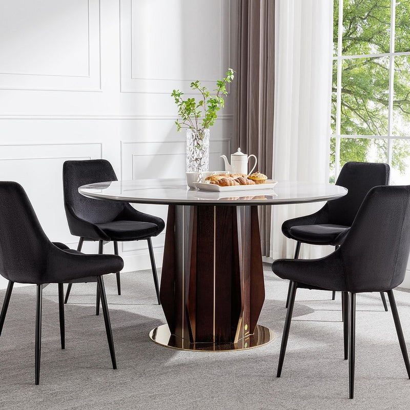 Zestaw 2 krzeseł MASURIE – Welur– Czarny