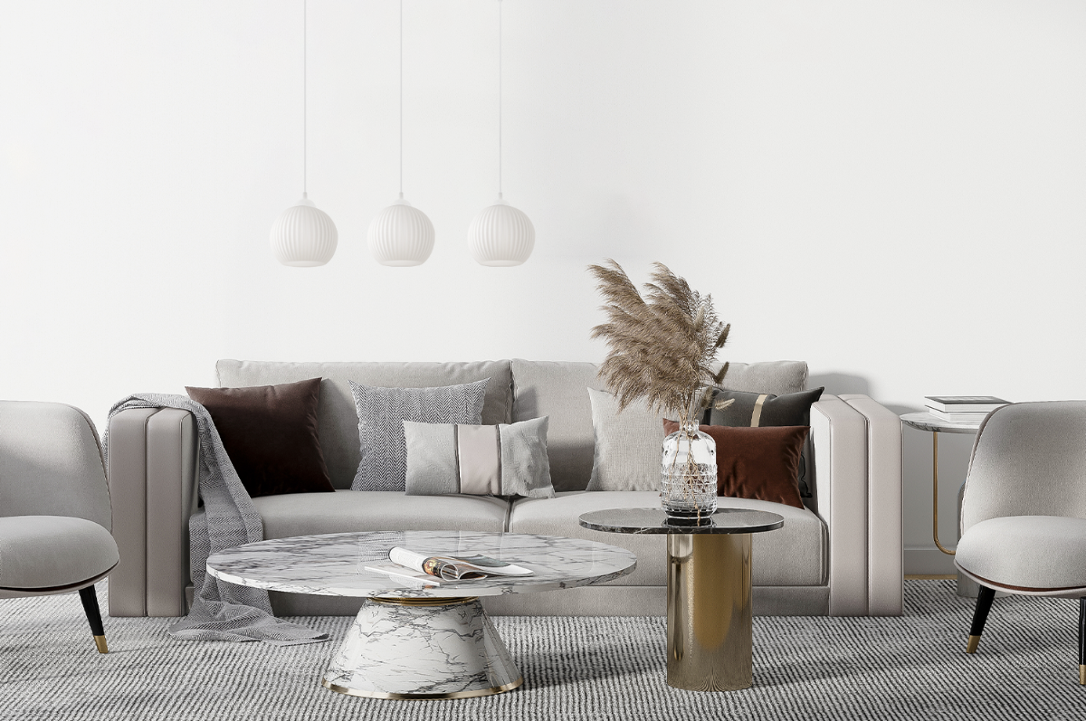 Lampa sufitowa wisząca Riffle loft 3xE27 klosz kula biała Light Home LH - 3