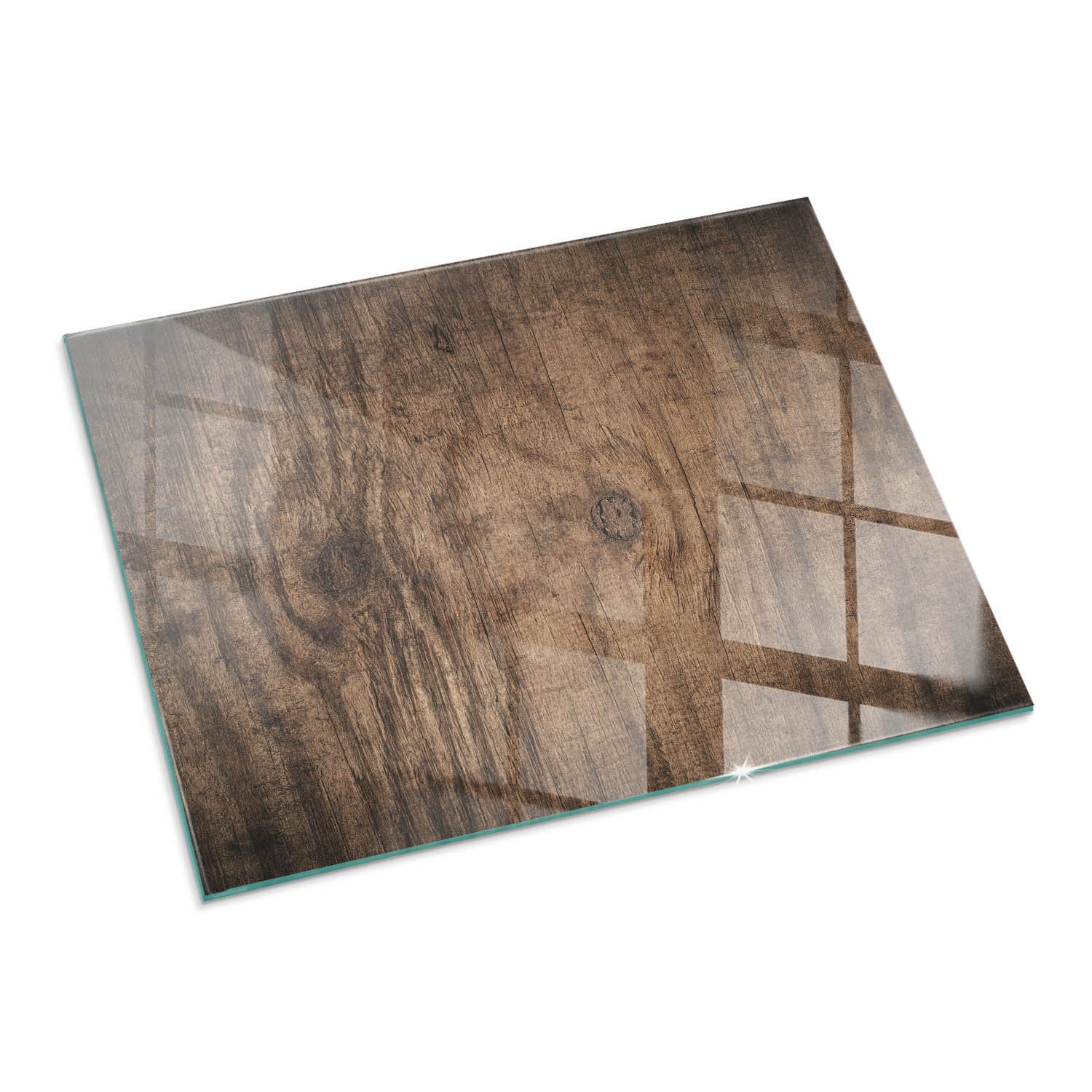 Szyba hartowana pod kominek, szkło zabezpieczające podłogę, nowoczesny design | 80x60 | Ćwiartka | Naturalny wzór drewna