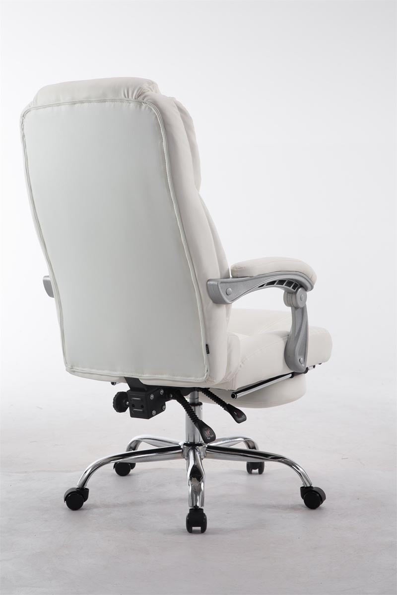 Fauteuil de bureau ergonomique avec repose-pieds extensible synthétique blanc BUR10170 - 3