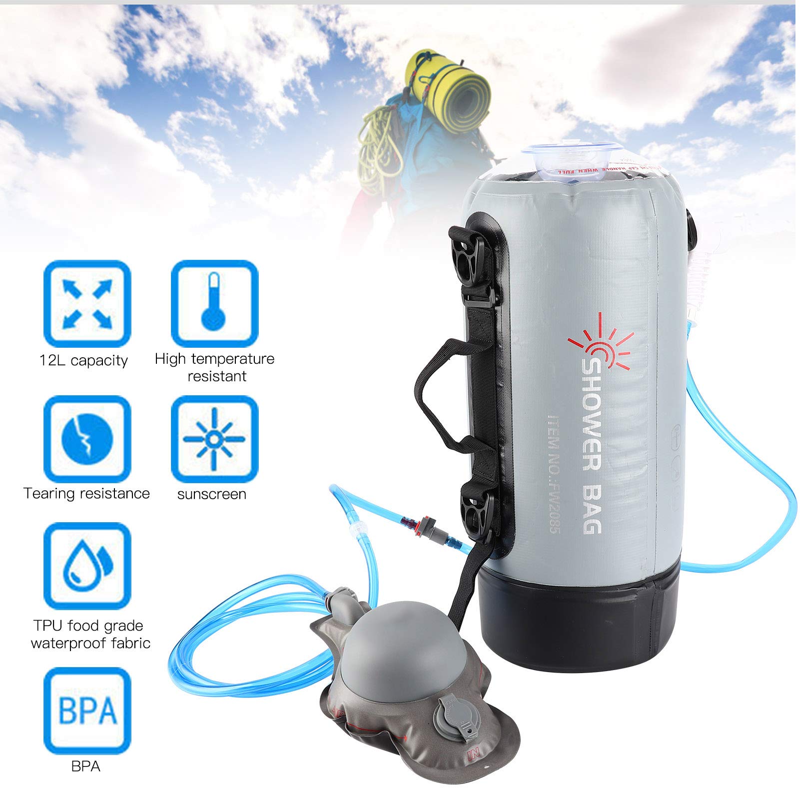 Ducha Portátil Para Camping - Bomba Manual De Agua, 5L U 8L, Ideal Para Playa, Senderismo, Lavar Coche O Mascotas
