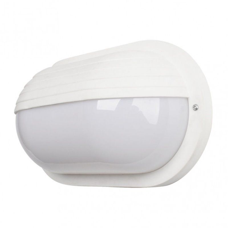 FAB Außenwandleuchte Canopus – Weiß, Oval, IP44, E27, Für Haus & Garten