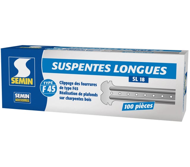 Suspentes Longues 170 mm F45 Semin, Boite de 100