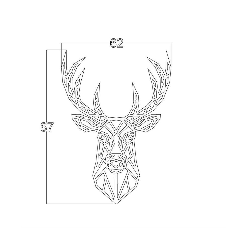 Décoration murale cerf noir cm 62 x 87 h - 2