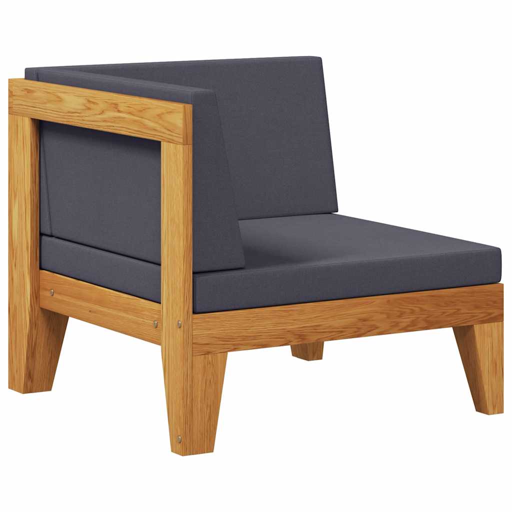 Maison Exclusive - Canapé d'angle sectionnel et coussins gris foncé Bois d'acacia - 2