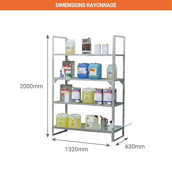 Rayonnage de rétention 5 niveaux - Module de départ - 245001 - 3