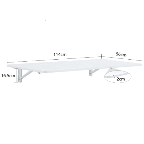 Table Pliante Murale Rabattable Gain de Place 114x56 cm pour Buanderie, Cuisine et Bureau blanc - 8