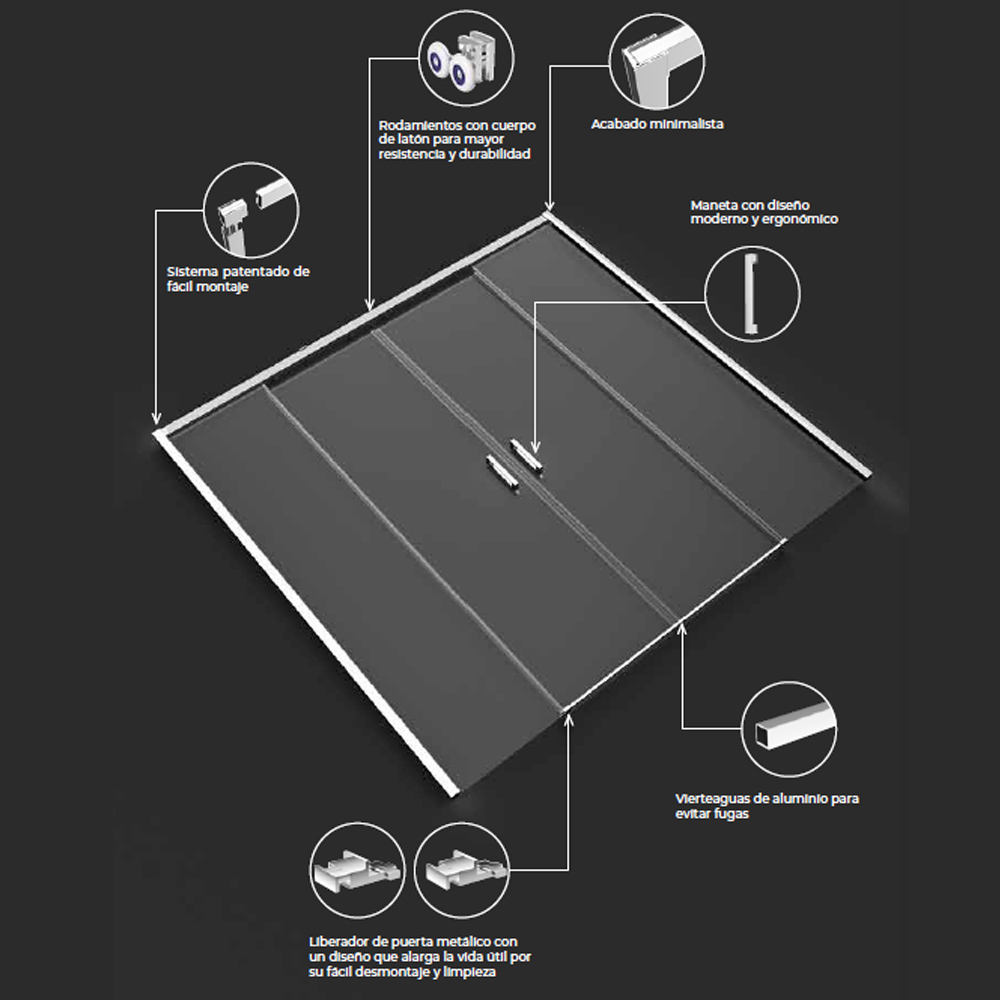Box Doccia Frontale 2 Fissi + 2 Porte Scorrevoli | Vetro Temperato 6 mm Anticalcare | Altezza 195 cm | Profilo Cromo 140cm (adap. 136,1-141) - 2
