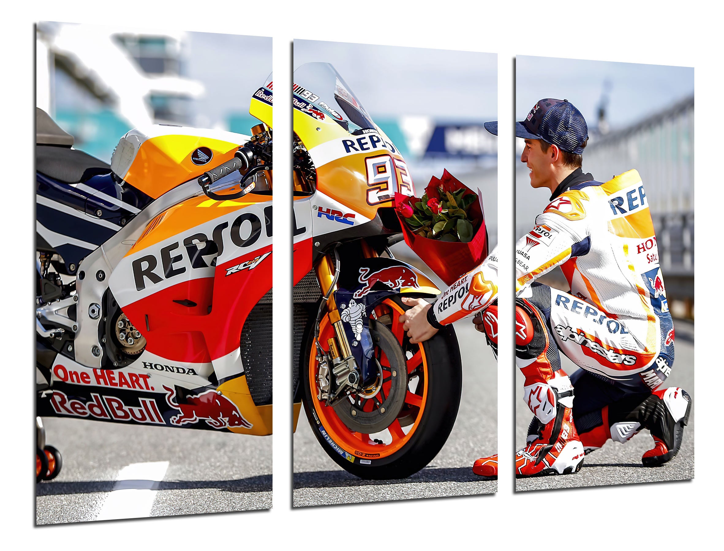 Tableau Toile Déco Moto GP – Impression D'art Colorée, Montée Sur Châssis, Pour Décoration Murale Moderne