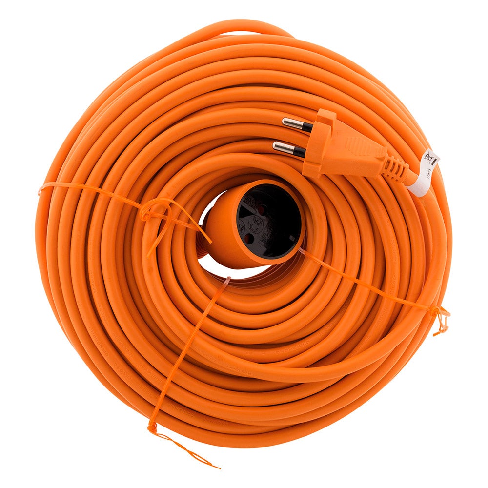Prolongateur sans terre obturateur 16A 50m - orange - Zenitech - 2