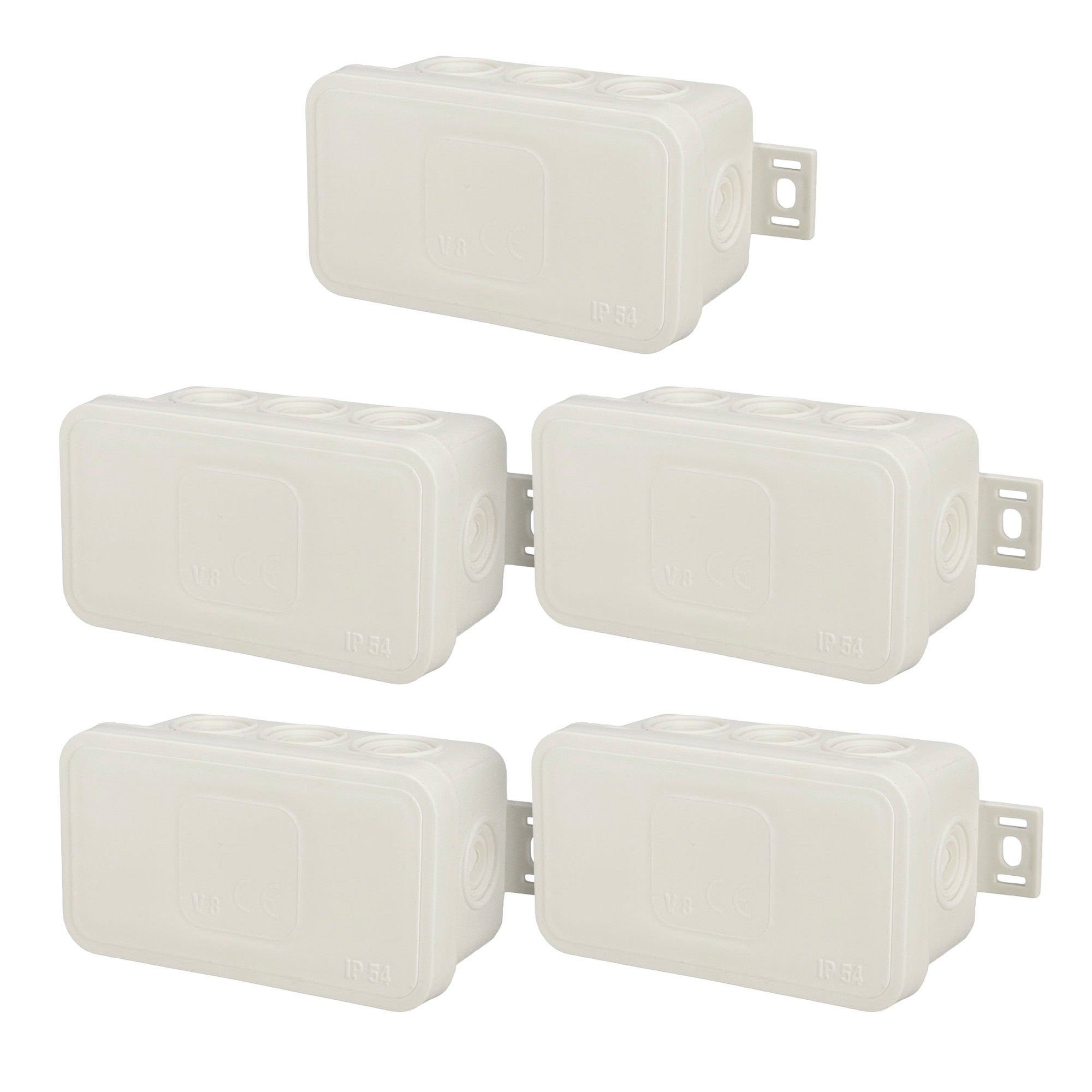 Puszka natynkowa hermetyczna elastyczna 80x45x41mm 12-wlotowa, zamknięcie "na klik" IP54 biała EDO 5 szt.