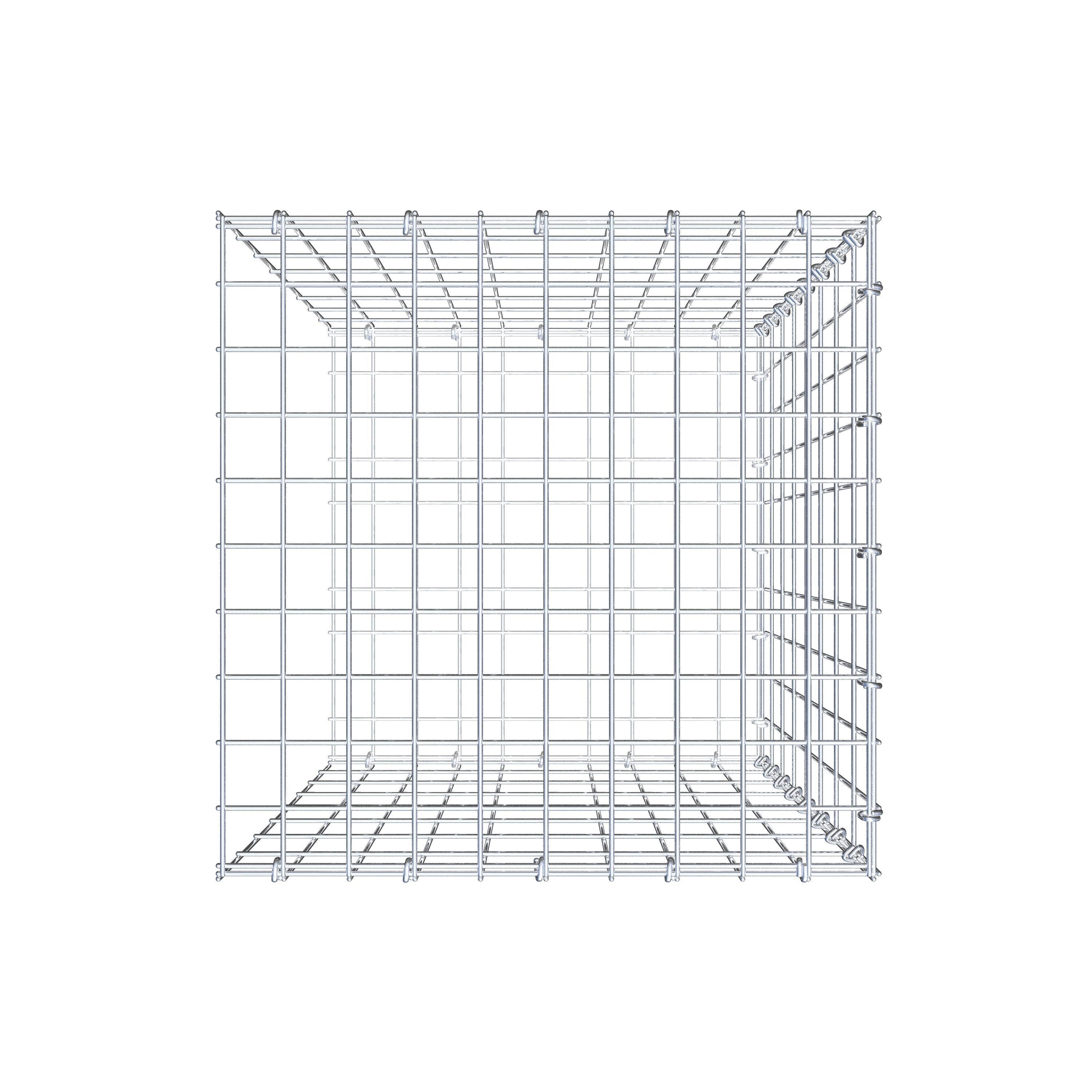 Gavión para alargar en acero galvanizado 80x50x50cm (LxAxP), malla 5 x 10cm, Anillo en C, sin rejilla frontal - 5