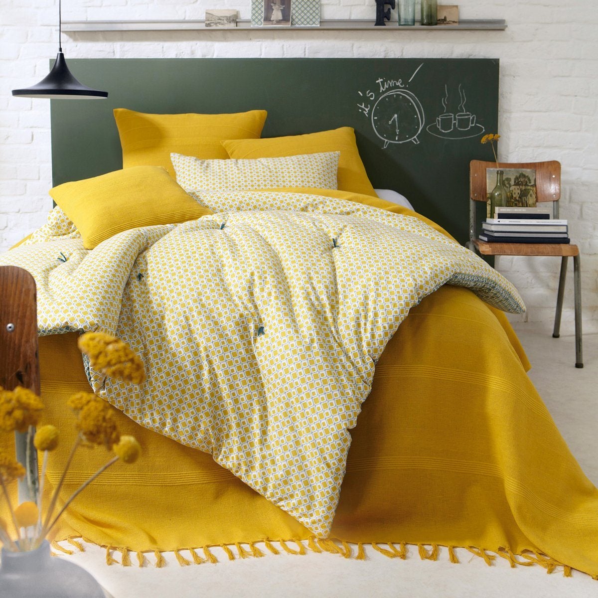 Dessus de lit frangé coton, Nedo - Terre cuite - 180 x 230 cm - 6