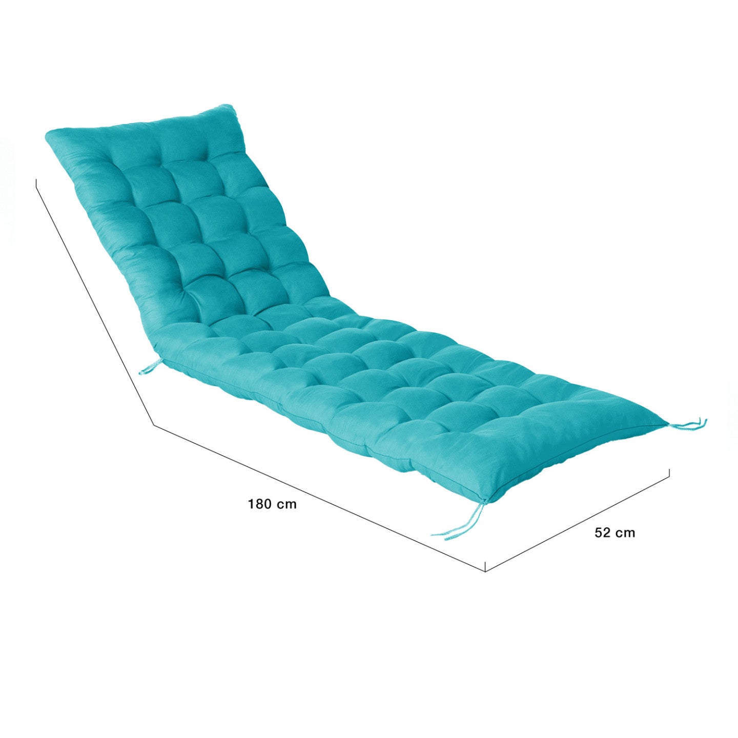 Lot de 2 coussins universels de transat ADAM 180 cm bleu canard - 5