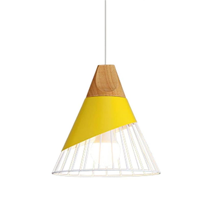 Plafon w stylu vintage, przemysłowy plafon z białego metalu, retro lampy wiszące do jadalni, kuchni, korytarza, żółty