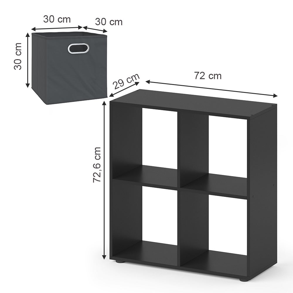 Vicco Meuble de rangement cube Tetra, Gris, 72.6x72cm - 3