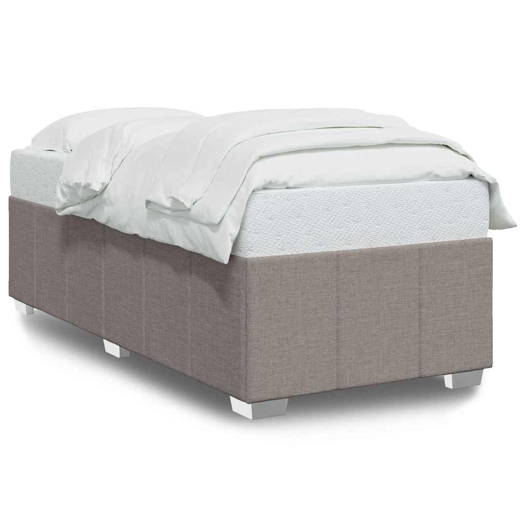 Cadre de lit sans matelas en tissu taupe pour la chambre, 100 × 200 cm - 2
