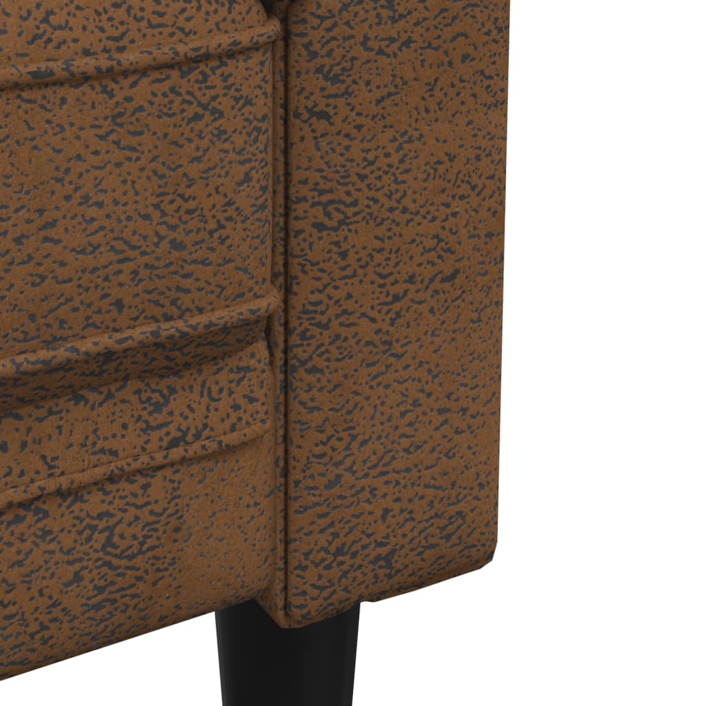 vidaXL Divano Chesterfield a 3 Posti Marrone in Tessuto - 6