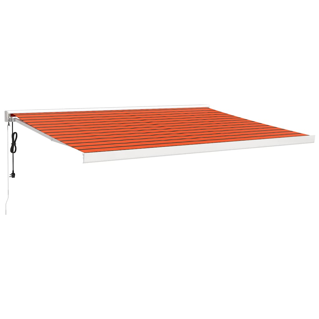 Gecheer Toile De Store Banne Rayée Orange Et Marron - 300x250 Cm (toile 280x245) - Polyester Résistant UV - Avec Cantonnière - Remplacée