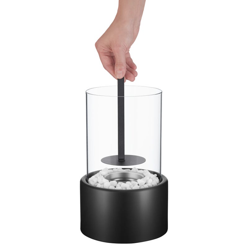 Lareira de mesa portátil com cobertura para pátios, cozinha e refeições ao ar livre | Lareiras e fogueiras externas | Preta, 12 x 22 cm. - 7