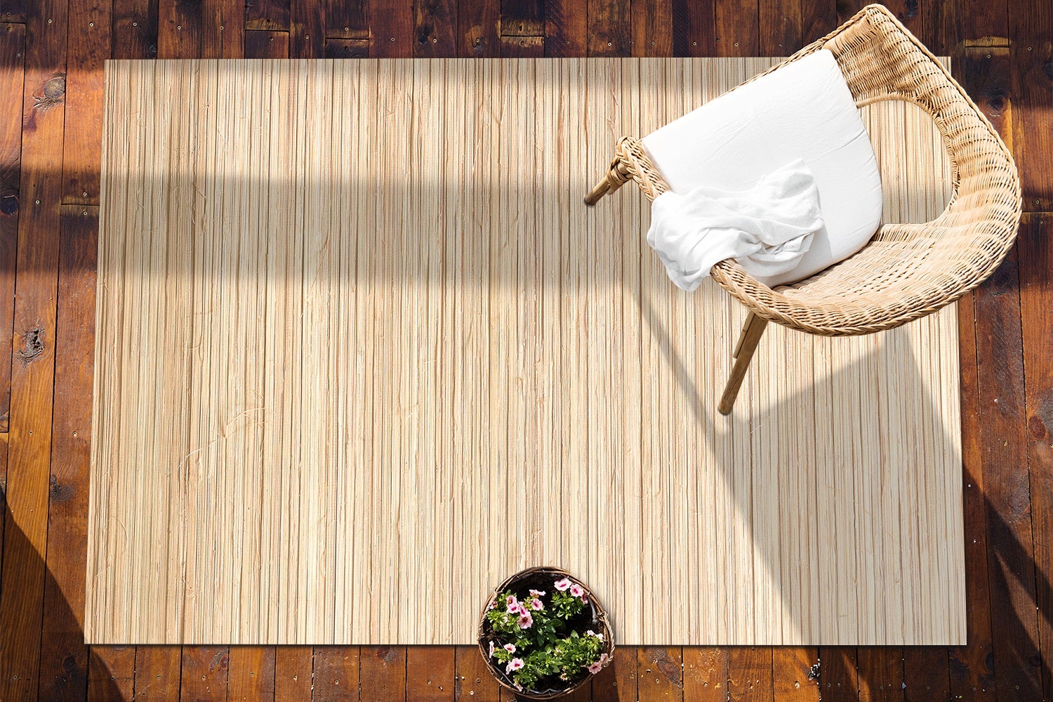 Mata winylowa słoma tekstura naturalna dywan winylowy do salonu rustykalny styl 120x80 cm – Tulup - 4