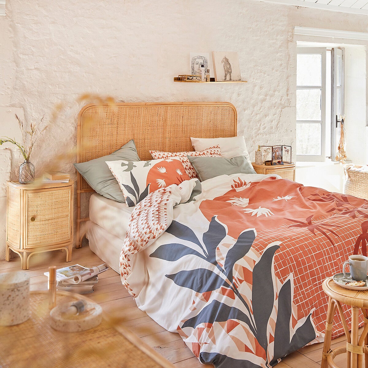 Drap housse en percale coton bonnet 30 cm Scenario - Carbone - 120 x 200 cm - 9